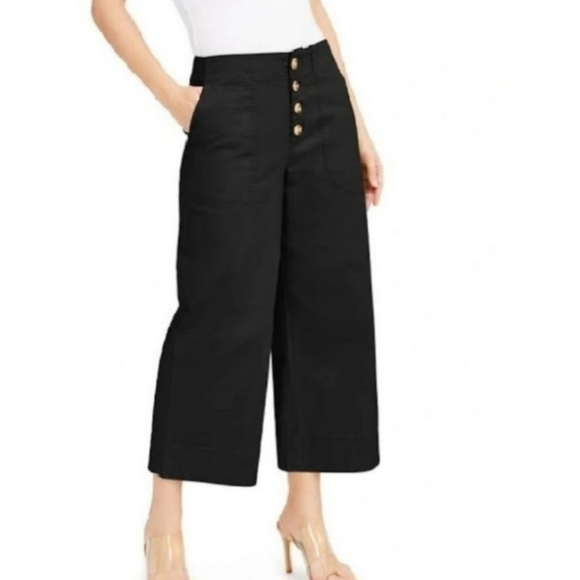 International Concepts High Rise Wide Leg Regular Crop Pants - Picture 1 of 12